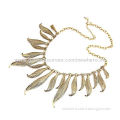 Antique Light Gold Leaf Necklaces, Personalized and Eye-catching, in Various Colors